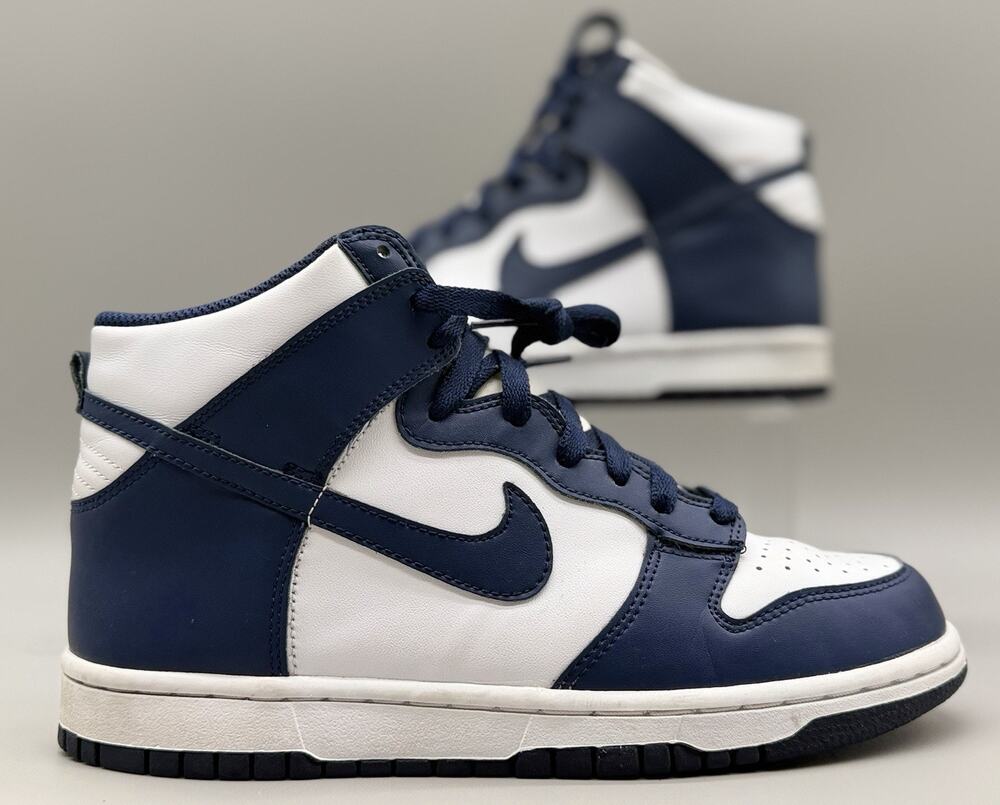 Nike Dunk High GS Midnight Navy 7Y Womens 8.5 DB2179-104 White Blue